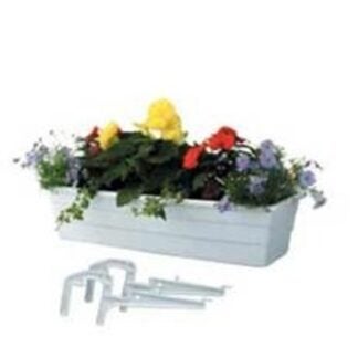 DCN 2800/6 Balcony Planter, 4-1/2 in H, 6-3/4 in W, Thermoplastic, White Sells in Quantity of 6