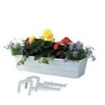 DCN 2900/6 Balcony Planter, 5-5/8 in H, 8-3/4 in W, 24-1/4 in D, Classic Design, Plastic, White Sells in Quantity of 6