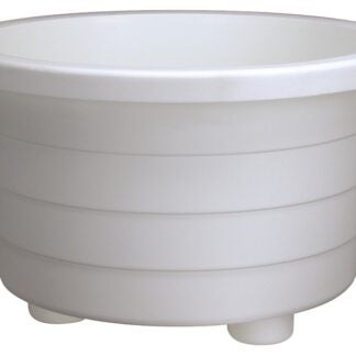 DCN 4018-09 Planter with Drainage Plug, 18 in Dia, 11-1/4 in H, Round, Classic, Euro Design, Plastic, White Sells in Quantity of 6