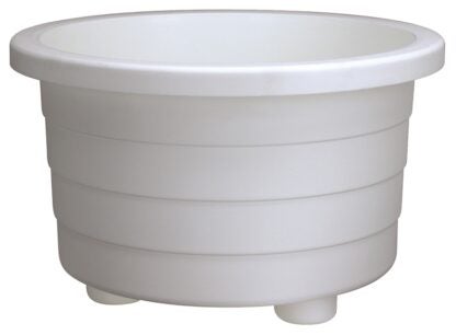 DCN 4018-09 Planter with Drainage Plug, 18 in Dia, 11-1/4 in H, Round, Classic, Euro Design, Plastic, White Sells in Quantity of 6