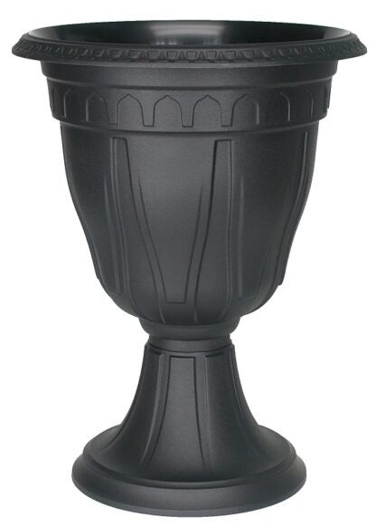 DCN 1420-36 Planter, 15-1/4 in Dia, 20-1/4 in H, Thermoplastic, Black Sells in Quantity of 6