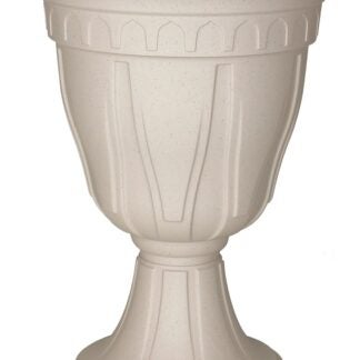 DCN 1420-30 Planter, 15-1/4 in Dia, 20-1/4 in H, Classic, Embossed Design, Resin, Granite, Textured Sells in Quantity of 6