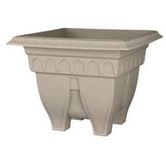 DCN 1415-14 Patio Planter, 12-1/4 in H, 15-1/4 in W, Square, Thermoplastic, Cappuccino Sells in Quantity of 6