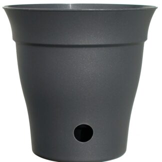 DCN 4706-04 Planter, 6 in Dia, 6 in H, Round, Sleek Design, Plastic, Slate