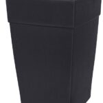 DCN 3508-36 Vertical Planter, 12 in H, 8 in W, 8 in D, Plastic, Black, Textured