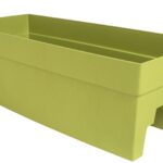 DCN 3527-34 Planter, 9-1/2 in H, 27 in W, 11-3/4 in D, Rectangular, Plastic, Green, Textured