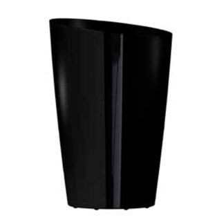 DCN 2216-36 Planter, 16 in Dia, 24 in H, Plastic, Black, Gloss