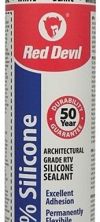 Red Devil 0117CA Silicone Sealant, White, 9 oz Cartridge