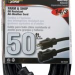 PowerZone OR532730 Extension Cord, 50 ft L, Black