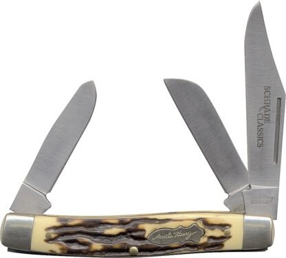 Uncle Henry 885UH Folding Pocket Knife, 3 in L Blade, 7Cr17 High Carbon Stainless Steel Blade, 3-Blade