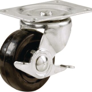 Shepherd Hardware 9510 Swivel Caster, 2-1/2 in Dia Wheel, 1-1/8 in W Wheel, Rubber Wheel, 100 lb