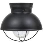 Sylvania 60051 Ceiling Light Fixture, 120 V, 1-Lamp, LED Lamp, 800 Lumens Lumens, 80 CRI, Metal Fixture, Black Fixture