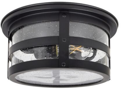 Sylvania 60079 Flush Mount Fixture, 120 V, 2-Lamp, LED Lamp, 1600 Lumens Lumens, 3500 K Color Temp, Metal Fixture