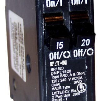 Eaton DNPL1520 Circuit Breaker, Duplex, Type DNPL, 15 to 20 A, 2-Pole, 120 VAC