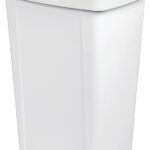 Sterilite TouchTop 10458004 Waste Basket with Latch, 13 gal Capacity, White, 24-3/4 in H Sells in Quantity of 4