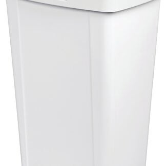 Sterilite TouchTop 10458004 Waste Basket with Latch, 13 gal Capacity, White, 24-3/4 in H Sells in Quantity of 4