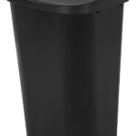 Sterilite 10759006 Wastebasket, 11.3 gal, Plastic, Black, Lift-Top Lid Sells in Quantity of 6