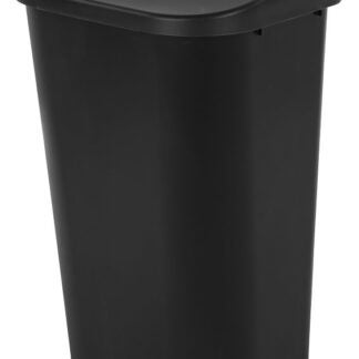 Sterilite 10759006 Wastebasket, 11.3 gal, Plastic, Black, Lift-Top Lid Sells in Quantity of 6