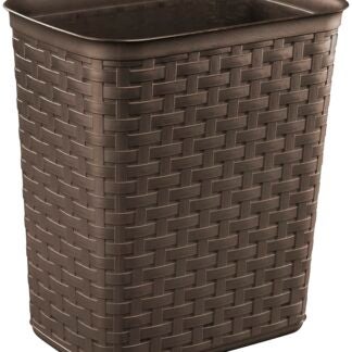 Sterilite 10346P06 Waste Basket, 3.4 gal Capacity, Plastic, Espresso, 12-5/8 in H