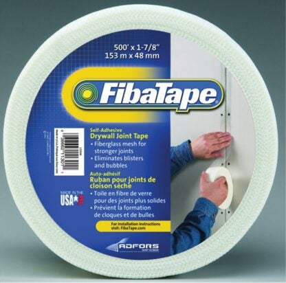 Adfors FibaTape FDW6756-U Standard Drywall Tape, 500 ft L, 1-7/8 in W, White Sells in Quantity of 12