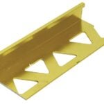 Shur-Trim ET2152BBR08 Flat Tile Edge, 8 ft L, 1/2 in W, Aluminum, Brass