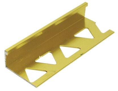 Shur-Trim ET2152BBR08 Flat Tile Edge, 8 ft L, 1/2 in W, Aluminum, Brass