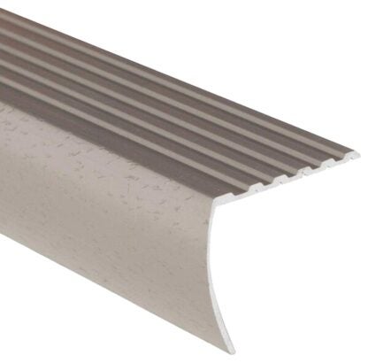 Shur-Trim FA2190HSI06 Stair Nose Moulding, 6 ft L, 1-1/8 in W, Aluminum, Hammered Silver