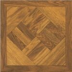 ProSource ELE-1811-1-3L Vinyl Floor Tile, 12 in L Tile, 12 in W Tile, Square Edge, Dark Wood Geometric