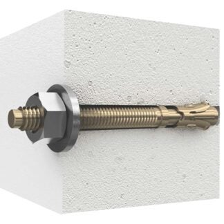 Reliable WAZ12334MK Wedge Anchor, 1/2 in Dia, 3-3/4 in OAL, Steel, Zinc, 2/CD