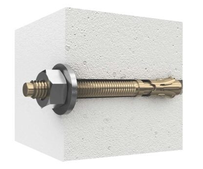 Reliable WAZ12334MK Wedge Anchor, 1/2 in Dia, 3-3/4 in OAL, Steel, Zinc, 2/CD