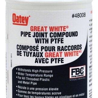 Oatey Great White 48008 Pipe Joint Compound, 4 oz Can, Liquid, White