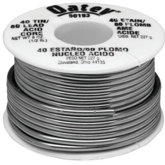 Oatey 50193 Acid Core Wire Solder, 1/2 lb, Solid, Silver, 360 to 460 deg F Melting Point