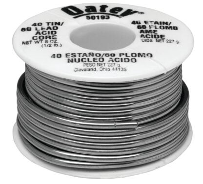 Oatey 50193 Acid Core Wire Solder, 1/2 lb, Solid, Silver, 360 to 460 deg F Melting Point