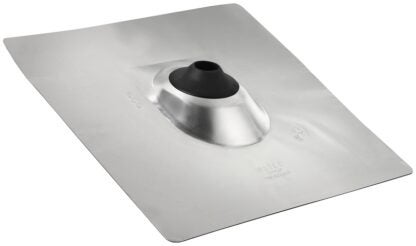 Oatey 12836 Roof Flashing, 18 in OAL, 18 in OAW, 1-1/4 to 1-1/2 in Pipe, Aluminum