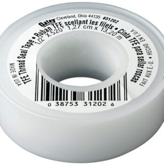 Oatey 31199 Thread Sealant Tape, 260 in L, 1/2 in W, PTFE, White