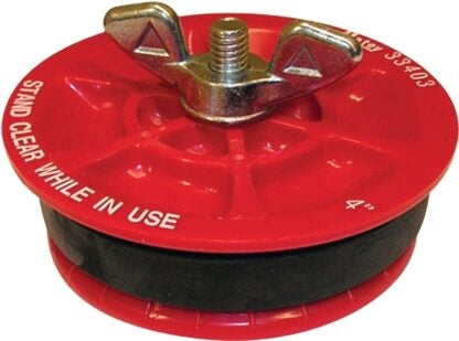 Oatey 33403 Test Plug, 4 in Connection, Plastic, Red