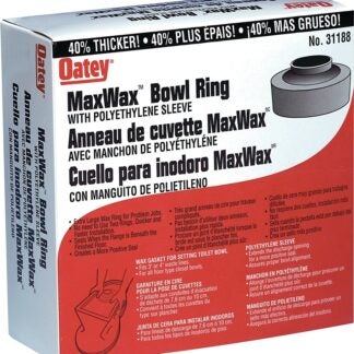 Oatey 31188 Bowl Ring, 3 to 4 in Dia, Polyethylene/Wax, Gold, For: 3 to 4 in Dia Waste Lines