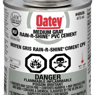 Oatey 31582 Solvent Cement, 473 mL Can, Liquid, Gray