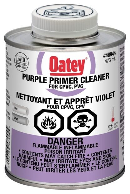 Oatey 48944 Primer/Cleaner, Liquid, Purple, 473 mL