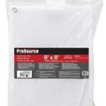 ProSource TW0608 Tarp, 8 ft L, 6 ft W, 10 mil Thick, Plastic, White