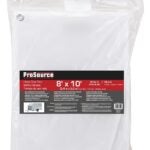 ProSource TW0810 Tarp, 10 ft L, 8 ft W, 10 mil Thick, Plastic, White