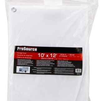 ProSource TW1012 Tarp, 12 ft L, 10 ft W, 10 mil Thick, Plastic, White