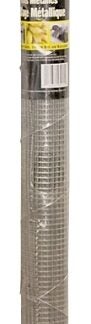 Jackson Wire 11 05 13 13 Hardware Cloth, 5 ft L, 36 in W, 23 Gauge, 1/4 x 1/4 in Mesh, Galvanized