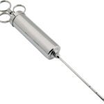 Weston 23-0404-W Marinade Injector, 4 oz Capacity, 6 in L Needle, 10-Hole Injector Needle, Silver