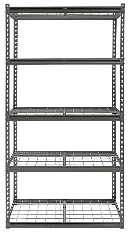 ProSource 310-ORG1505M Boltless Shelving Unit with Wire Decking, 5000 lb, 5-Shelf, 36 in OAW, 18 in OAD, 72 in OAH