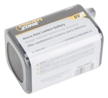 PowerZone 4R25 Heavy-Duty Lantern Battery, 6 V Battery, Zinc, Manganese Dioxide, and Zinc Chloride Sells in Quantity of 6