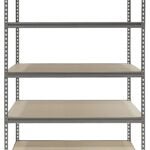 ProSource 310-ORG2505W Boltless Shelving Unit with Particle Boards, 4000 lb, 5-Shelf, 48 in OAW, 24 in OAD, 72 in OAH