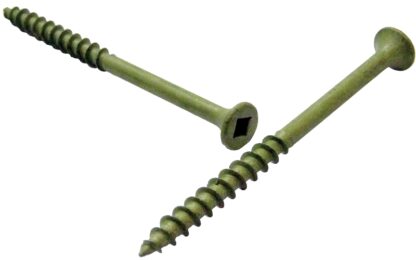 Reliable FKCG Series FKCG83P Deck Screw, #8-10 Thread, 3 in L, Coarse, Partial Thread, Bugle, Flat Head, Square Drive, 2000/BX