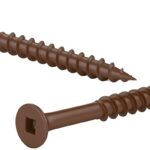 Reliable FKCBR Series FKCBR82P Deck Screw, #8-10 Thread, 2 in L, Coarse, Partial Thread, Bugle, Flat Head, Square Drive, 4000/BX