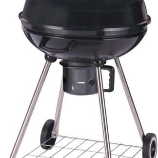 Omaha DFKP22443L Charcoal Kettle Grill, 2-Grate, 397 sq-in Primary Cooking Surface, Black, Steel Body